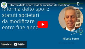 Riforma Dello Sport: Statuti Societari Da Modificare Entro Fine Anno