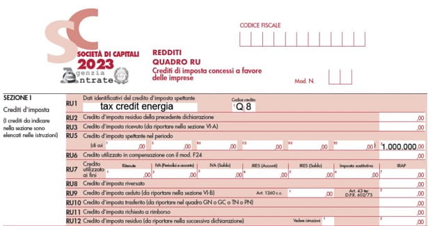 Tax Credit Energia E Gas Da Indicare Nel Quadro Ru Del Modello Redditi Sc 2023